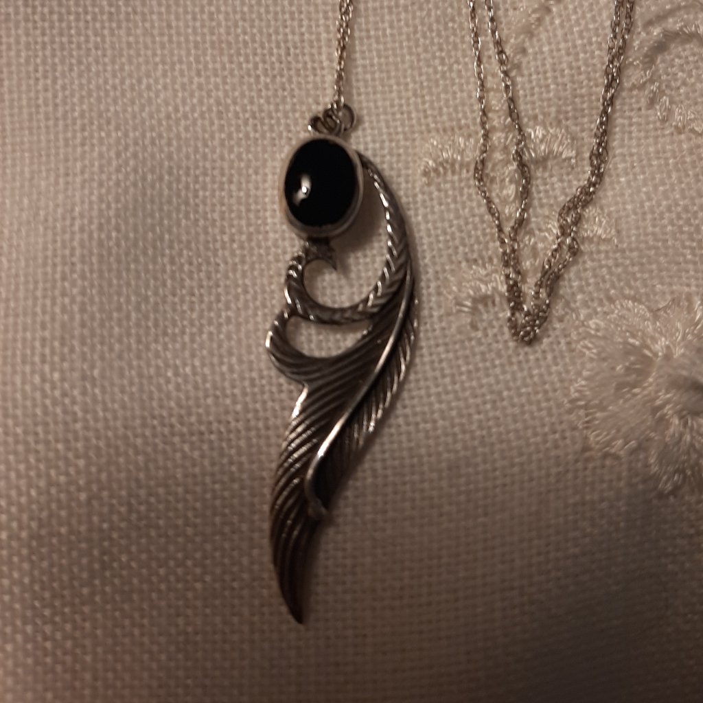Sterling Silver And Onyx Necklace 40$